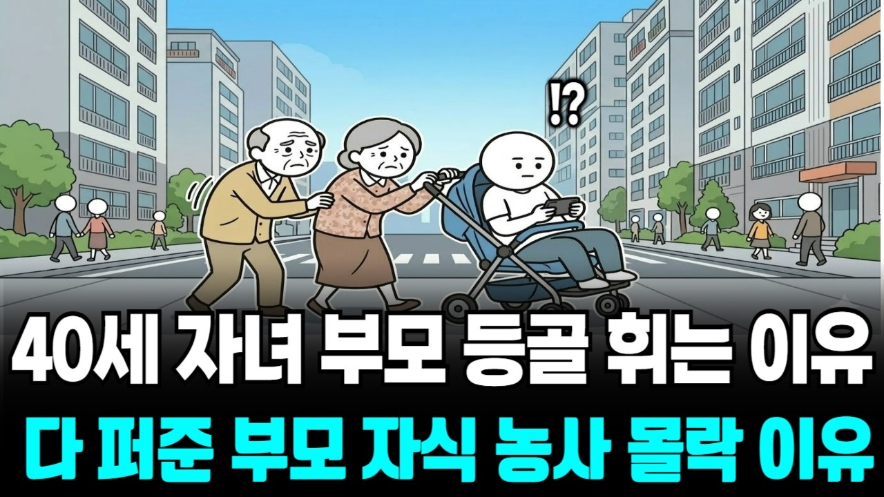 다 퍼준 부모 자식 농사 몰락 이유, 40세 자식 유모차 태우는 부모들, 이러다 다 죽습니다