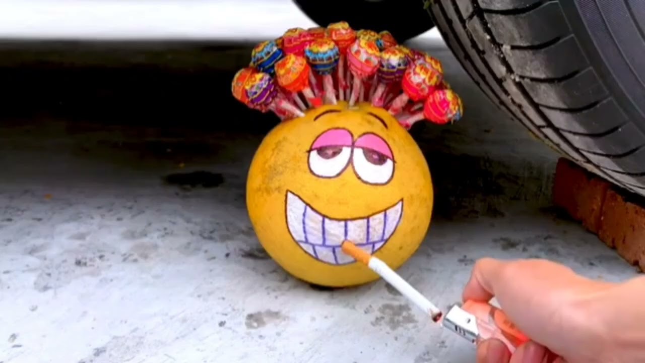 Experiment BIRTHDAY CAKE vs CANDY M&M vs CAR vs EGGS Crush Crunchy & Soft Things by Car