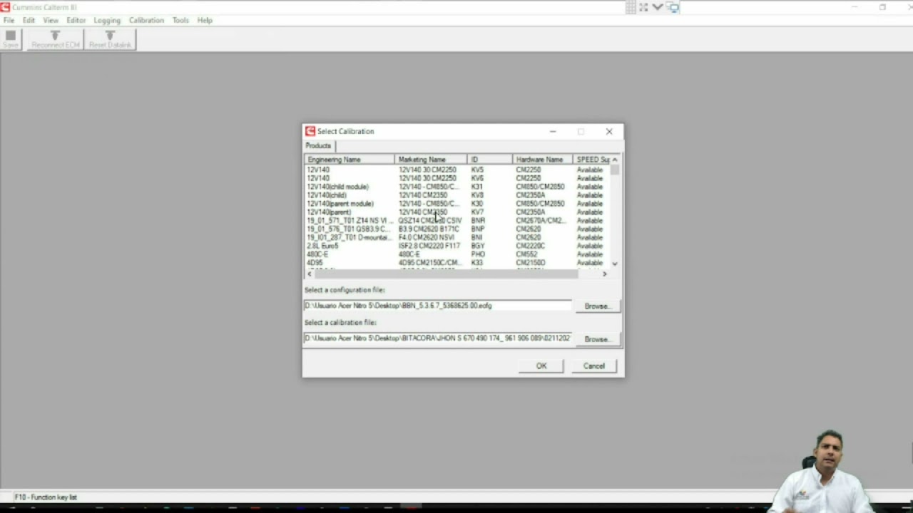¿Cómo abrir una calibración  en Calterm?