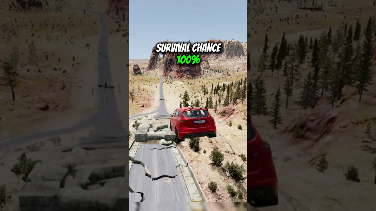 Vehicle Brake Test (140 MPH Hammer) #beamng #beamngdrive #cars #crash #dashcam