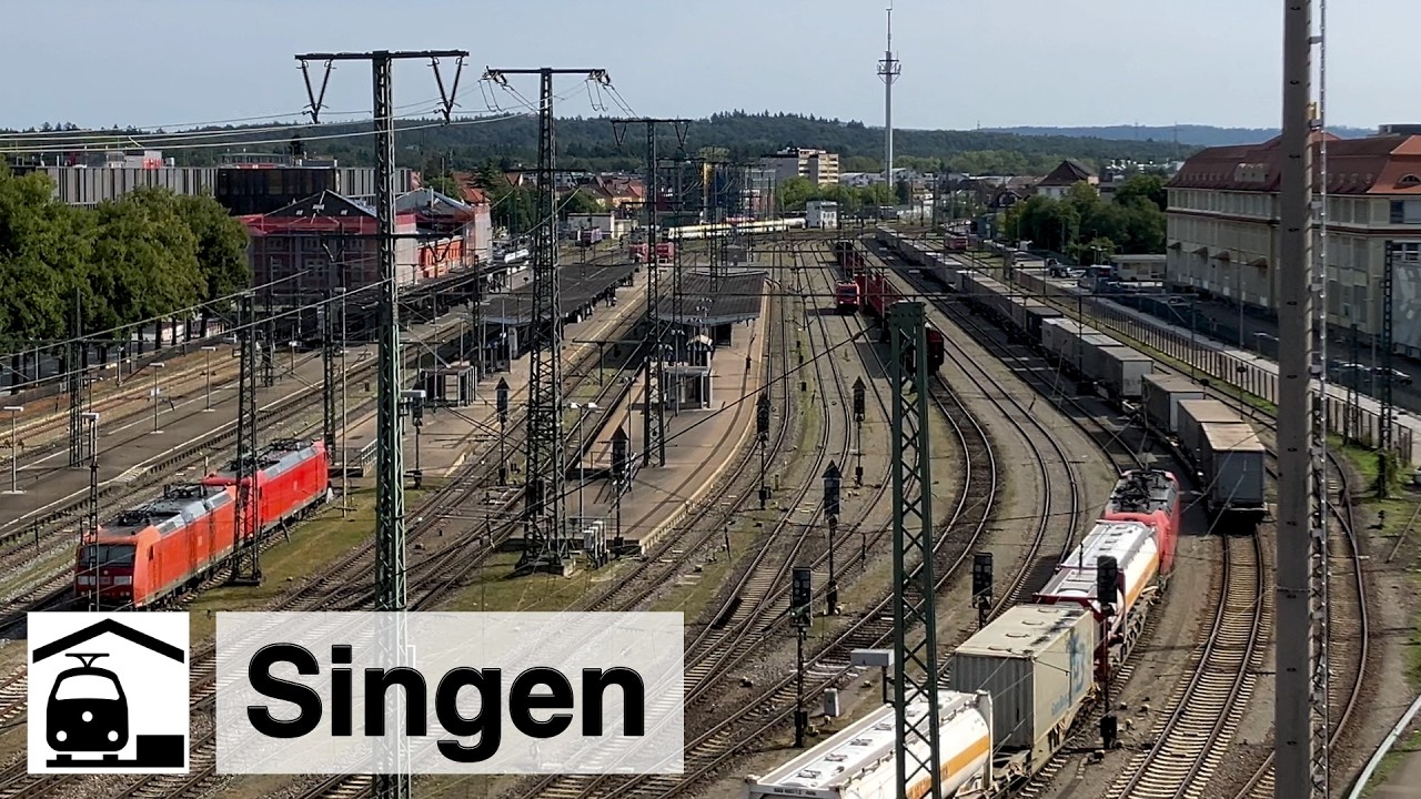 Hin und her im Bahnhof Singen – Güterzüge und Intercitys machen Kopf