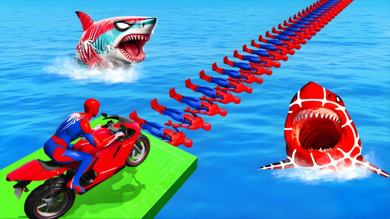 SUPERHEROES Wins SPIDER-MAN in Motorcycle Championship l Epic GTA 5 Racing Challenge Funny Moments