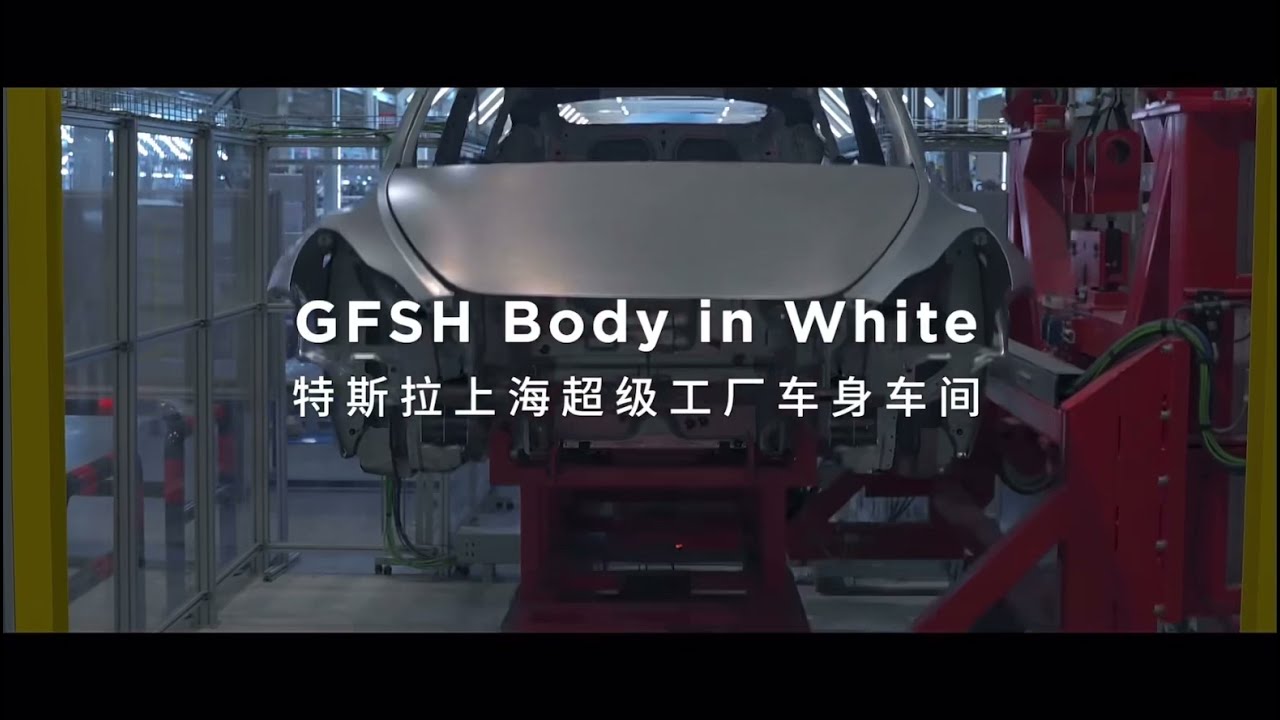 Inside Tesla&rsquo;s Gigafactory Shanghai Body in White.