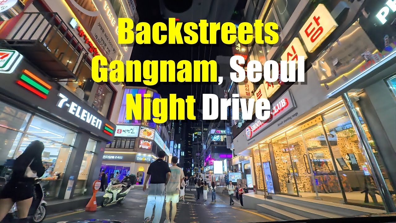 POV Seoul City Drive &ndash; Gangnam Backstreets at Night | 4K No Music
