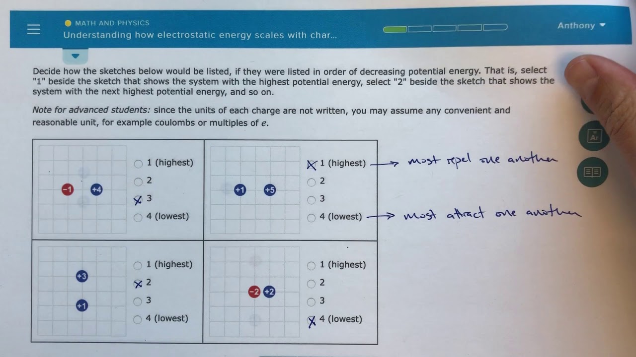 ALEKS - Understanding how Electrostatic Energy Scales with Charge and Separation