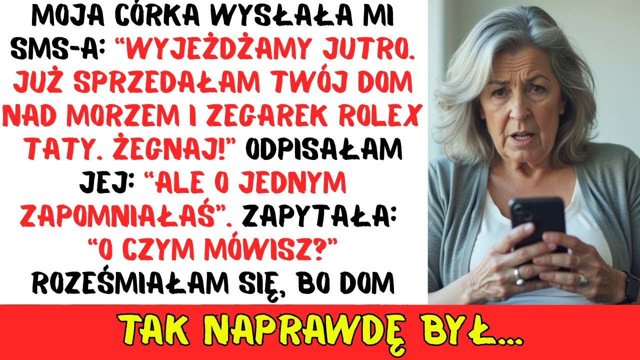 „Wyjeżdżamy jutro, mamo. SPRZEDAŁAM twój dom na plaży i zegarek taty”. Ale ona NIE WIEDZIAŁA, że…