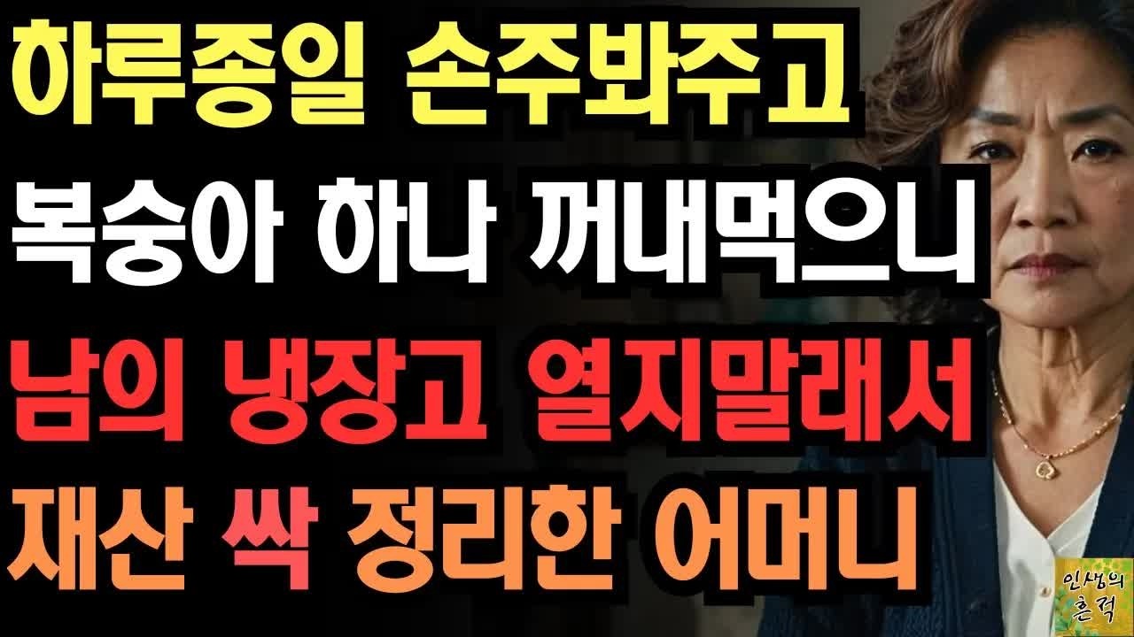 ＂그거 절도에요!＂ 하루종일 손주봐주고 복숭아 하나 꺼내먹으니 남의 냉장고 함부로 열지 말라는 며느리 말 듣고 재산 싹 정리한 어머니