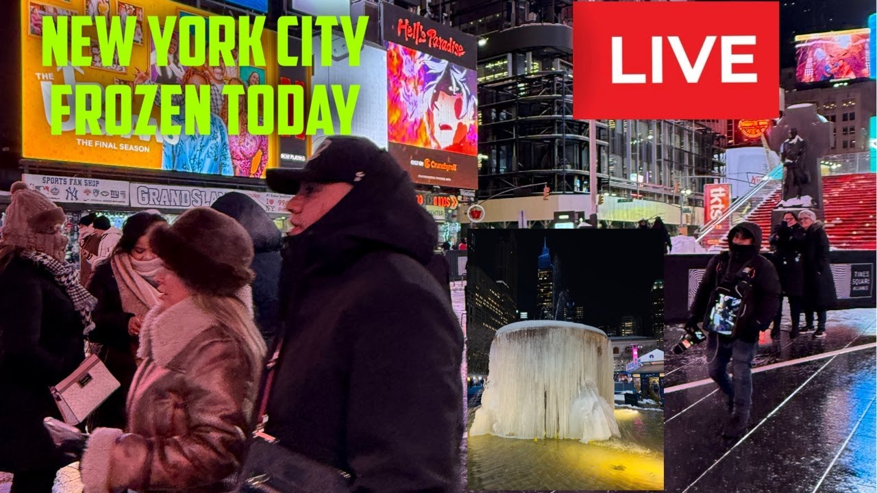 New York City Frozen And Windy Saturday  Live