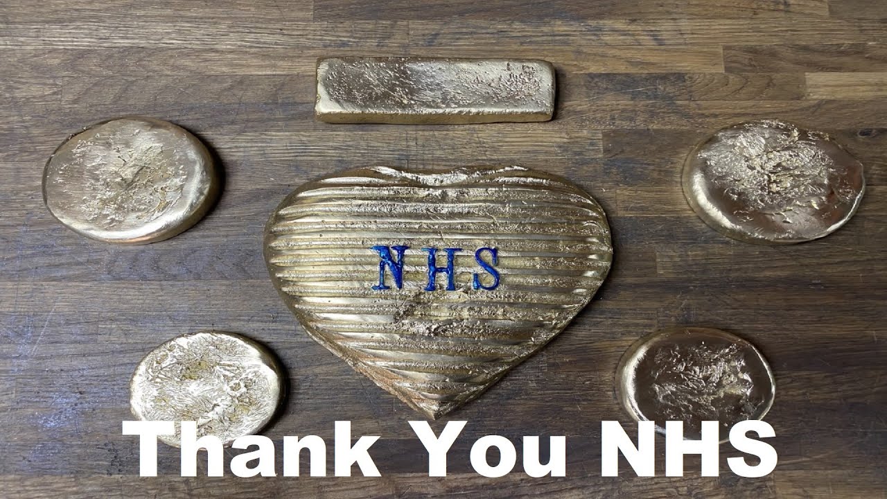 Petrobond Casting A Nordic Gold Tribute To The NHS - Melting Copper, Aluminium, Zinc & Tin