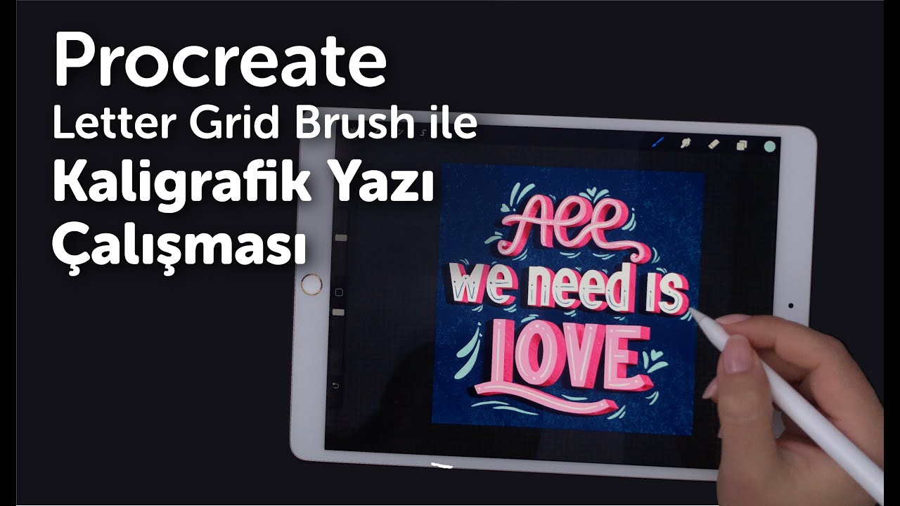 Procreate - Letter Grid Brush ile Kaligrafik Yazı Çalışması