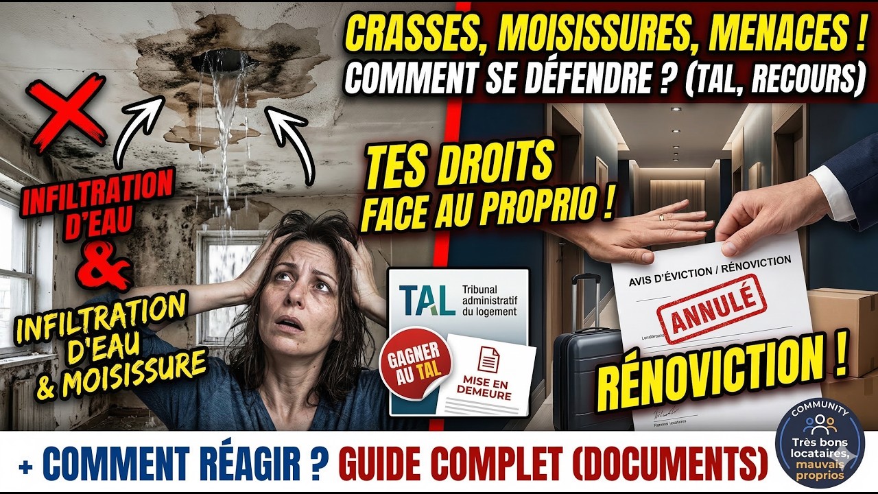 Menace de rénoviction, infiltrations d’eau et insalubrité : quels sont vos droits comme...