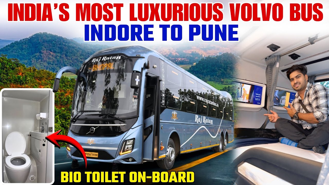 INDORE TO PUNE IN MOST LUXURIOUS VOLVO 9600 SLX | On-board Bio Toilet | Raj Ratan Travels