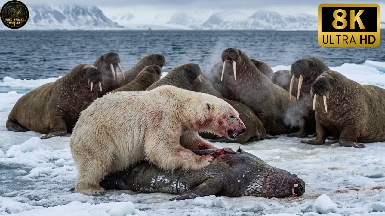 Polar Bear vs Walrus: The Ultimate Arctic Survival Battle | Animal Fights