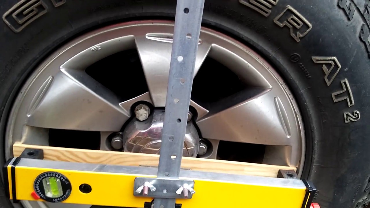 Homemade laser wheel alignment tracking device