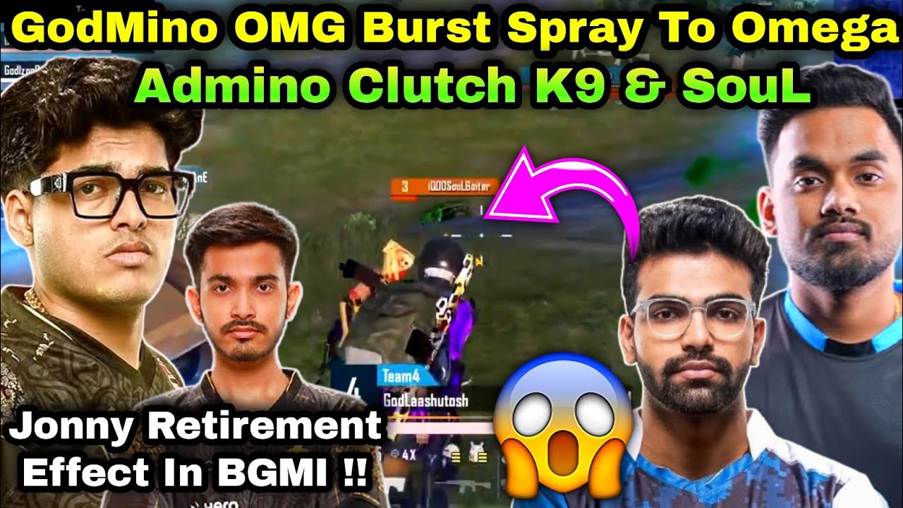 GodLike Vs SouL , K9 Esports 4v4 😮Admino Clutch k9 & SouL 💀 Jonathan Retirement Effect 🐐