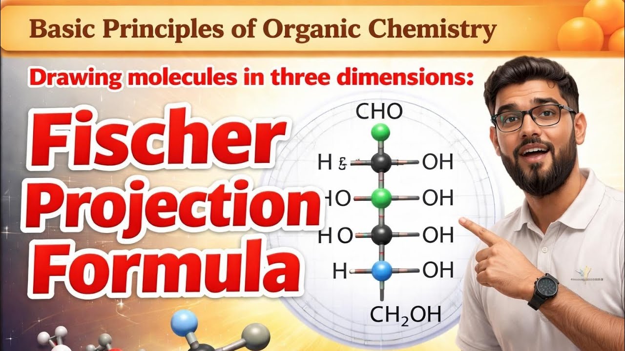 Fischer Projection Formula | Basic Principles of Organic Chemistry class 11 | Drawing molecule in 3