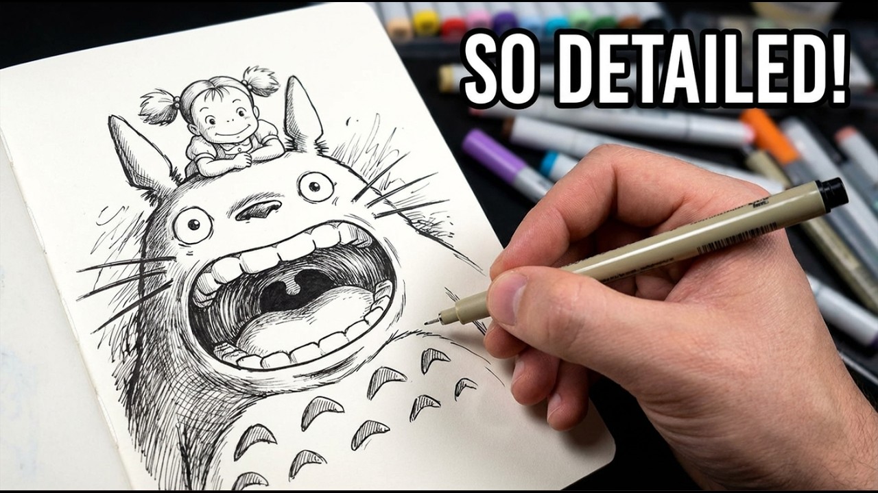 Studio Ghibli Drawing ASMR ✏️ | Relaxing Totoro Sketch (Enjoy & Relax)