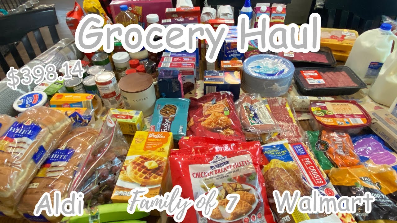 Еженедельная закупка продуктов для семьи из 7 человек.