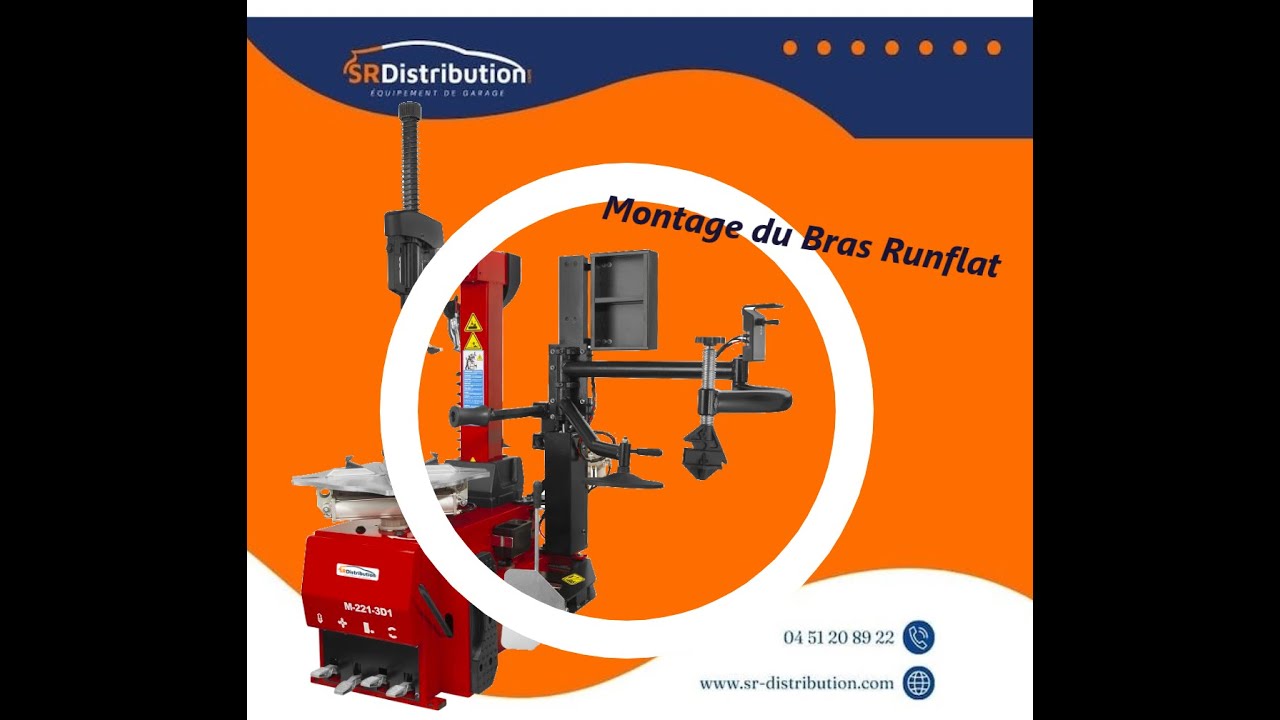 Montage Bras d'Assistance pour Démonte Pneu Runflat Automatique 24 Pouces