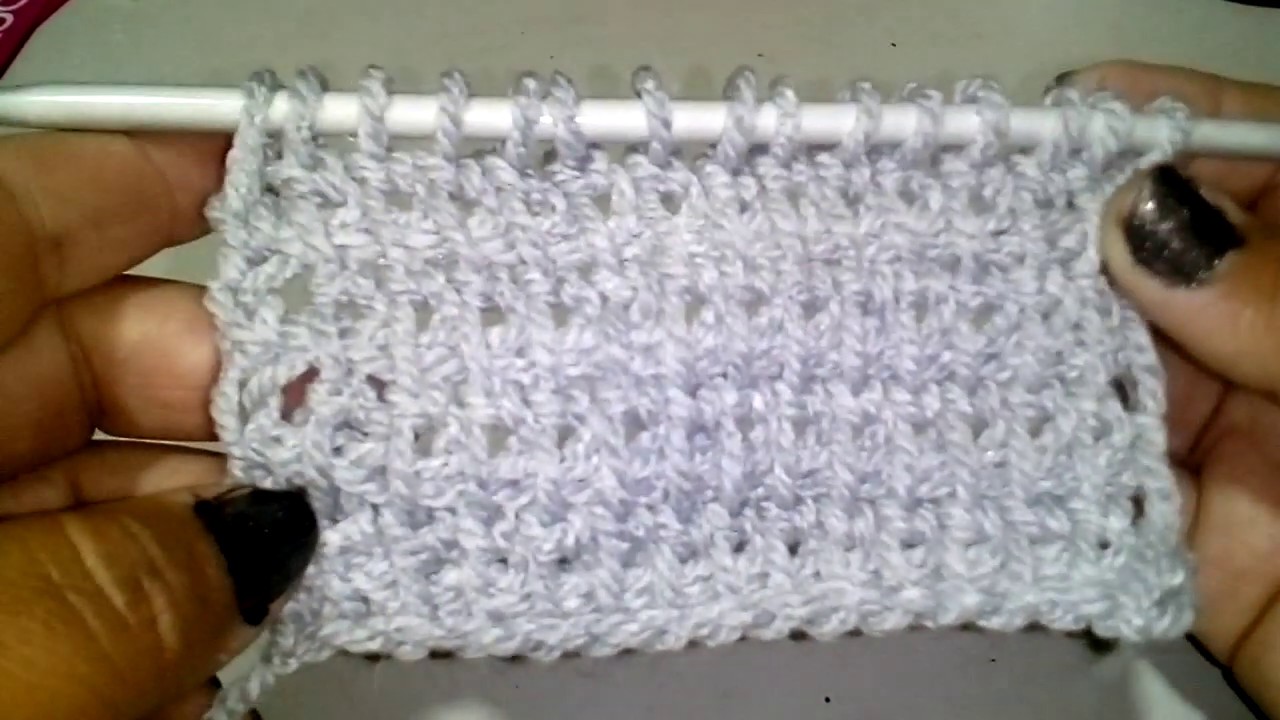 Tunecino: punto básico en relieve para bufandas mantitas y cualquier prenda