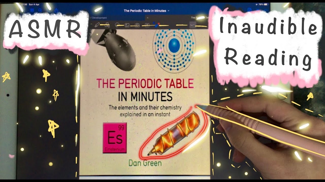 🤍 ASMR - INAUDIBLE WHISPERING of a chemistry book - Tracing & iPad Writing Sounds + Wet mouth sounds