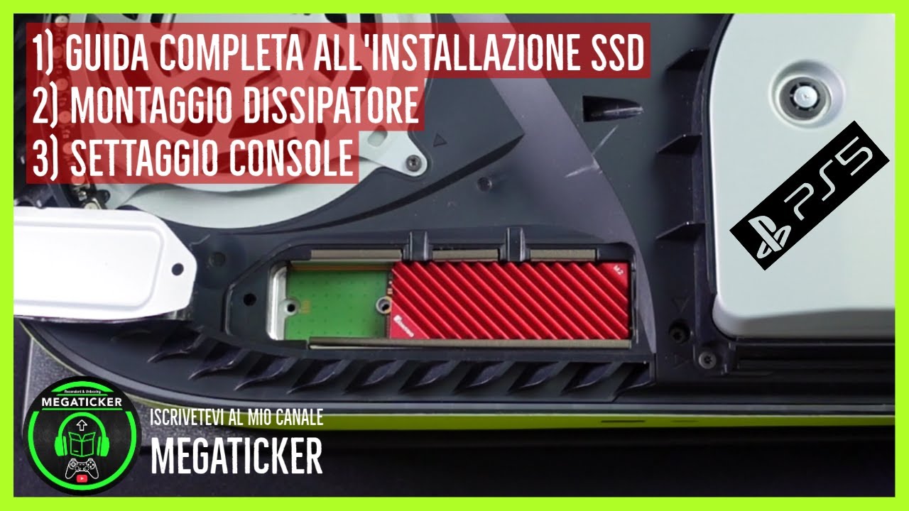 SONY PS5 Come Installare SSD + Dettaglio Installazione Dissipatore di Calore + Configurazione Play