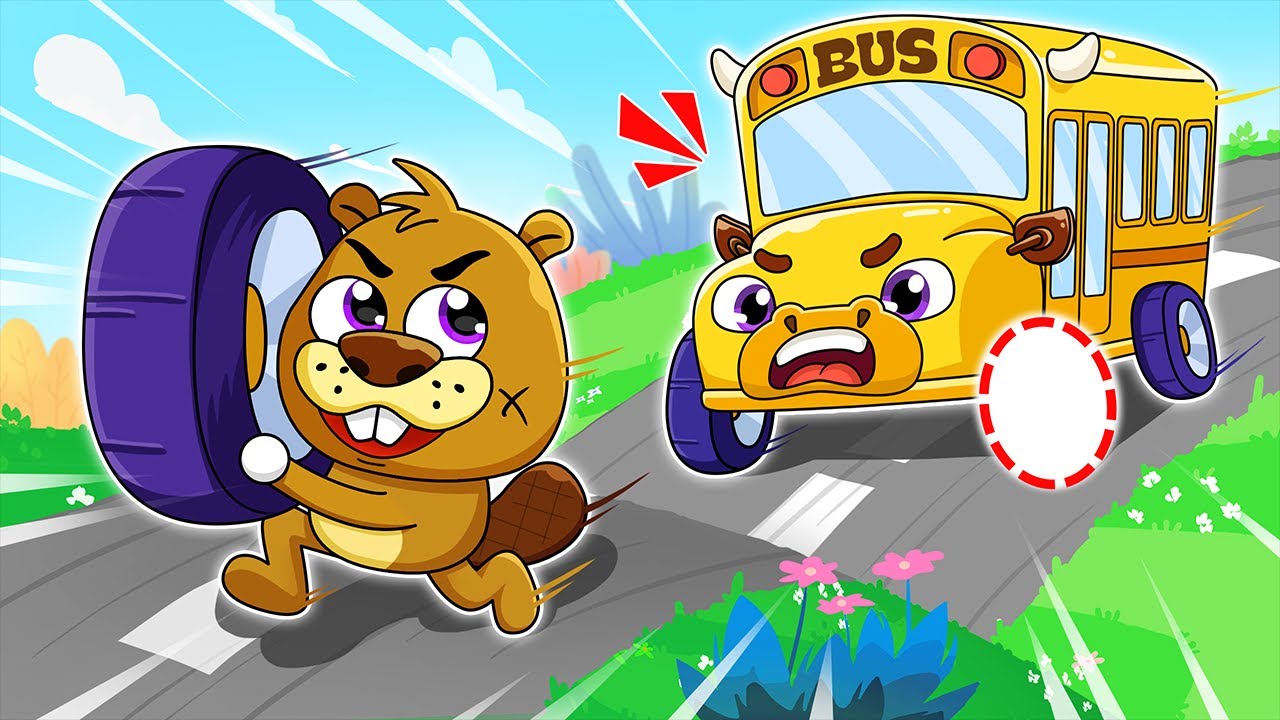 School Bus Lost Wheel Song | Wheels on the Bus Song 😱 | Kids Songs & Nursery Rhymes by Lamba Lamby