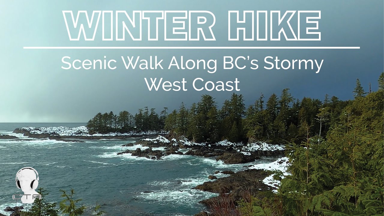 [4K]  Winter Hike After Snowstorm - Along Windy Coastline