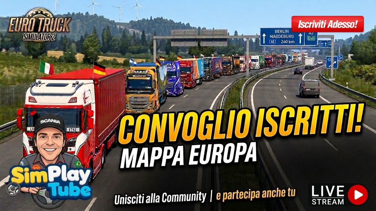🔴 #eurotrucksimulator2 à Convoglio Iscritti Europa  💥 [Pc-RTX 2070 Super] #ets2
