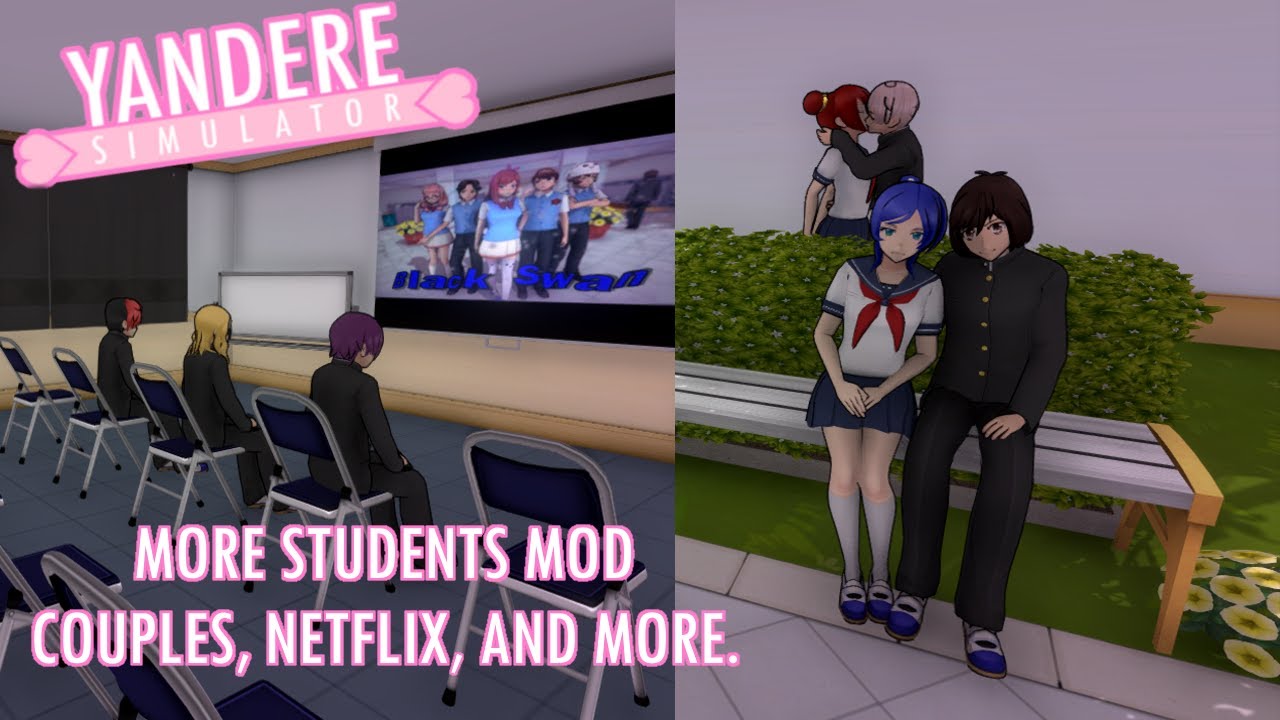 More Students Mod.  "Couples, Nexflix and More." Progress report  || Yandere Simulator || Gameplay