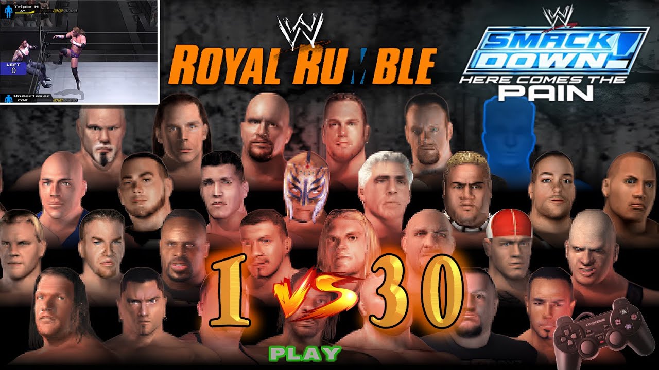 Royal Rumble Playing as Triple-H 1st Entry to Full Match Smackdown!  WWE Smackdown pain gameplay