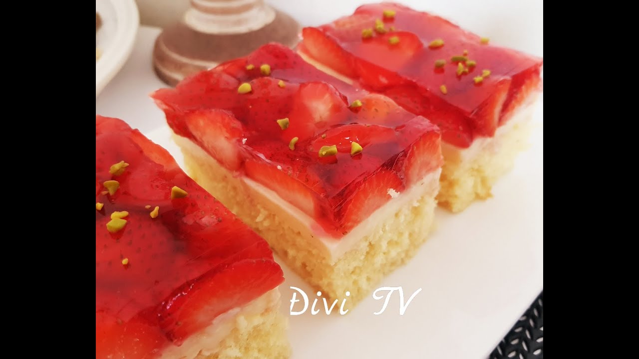 Erdbeerschnitten mit Vanillecreme/ Strawberry cake with vanilla cream