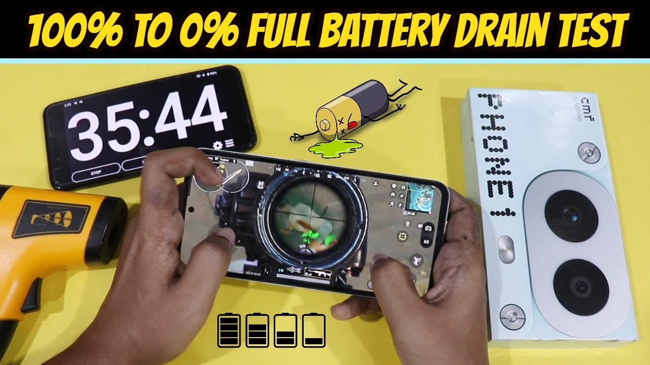 Cmf Phone 1 100% to 0% Full Battery Drain Test | Cmf Phone 1 battery life 🤯