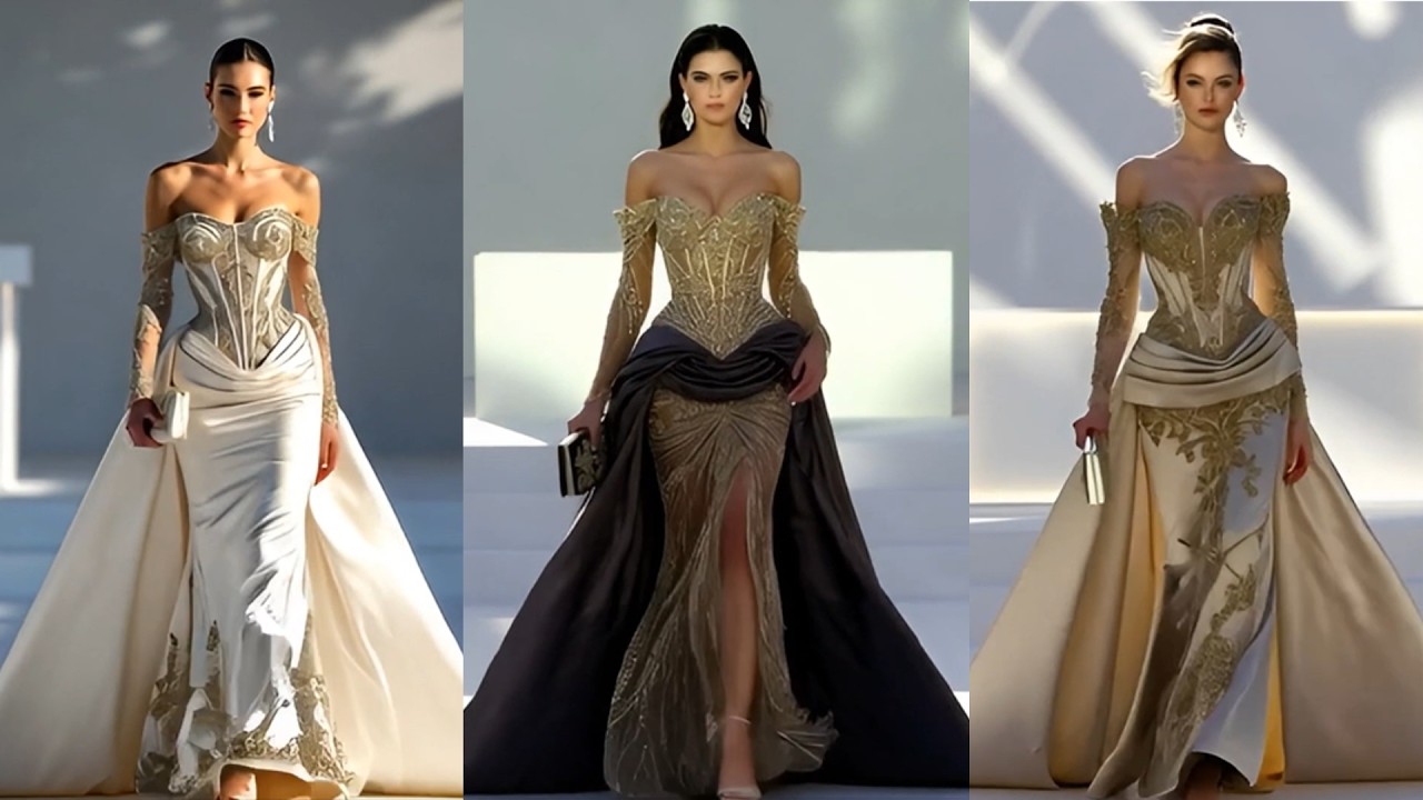 Gold Embroidered Evening Gowns ✨ Lady Vibe 2026