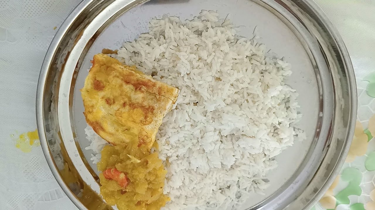 Eating Rice with Shrimp, Egg & Gourd Curry | Casual Lunch | Everyday Meal