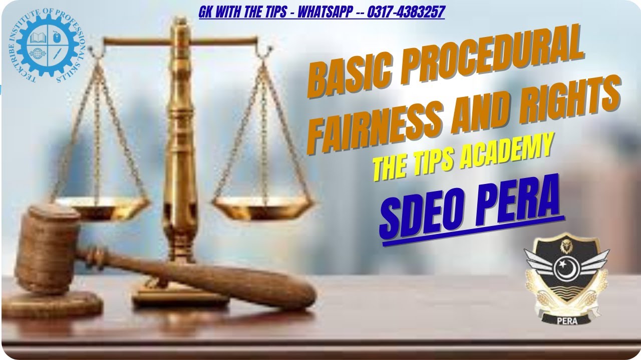 Basic Procedural Fairness and Rights | SDEO PERA (PPSC Jobs 2025) Exam Preparation| Human Rights