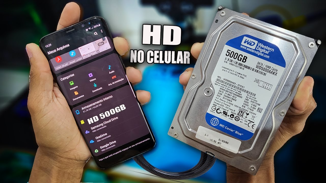 COLOCANDO HD DE PC NO CELULAR  (HD DE 500GB NO CELULAR)