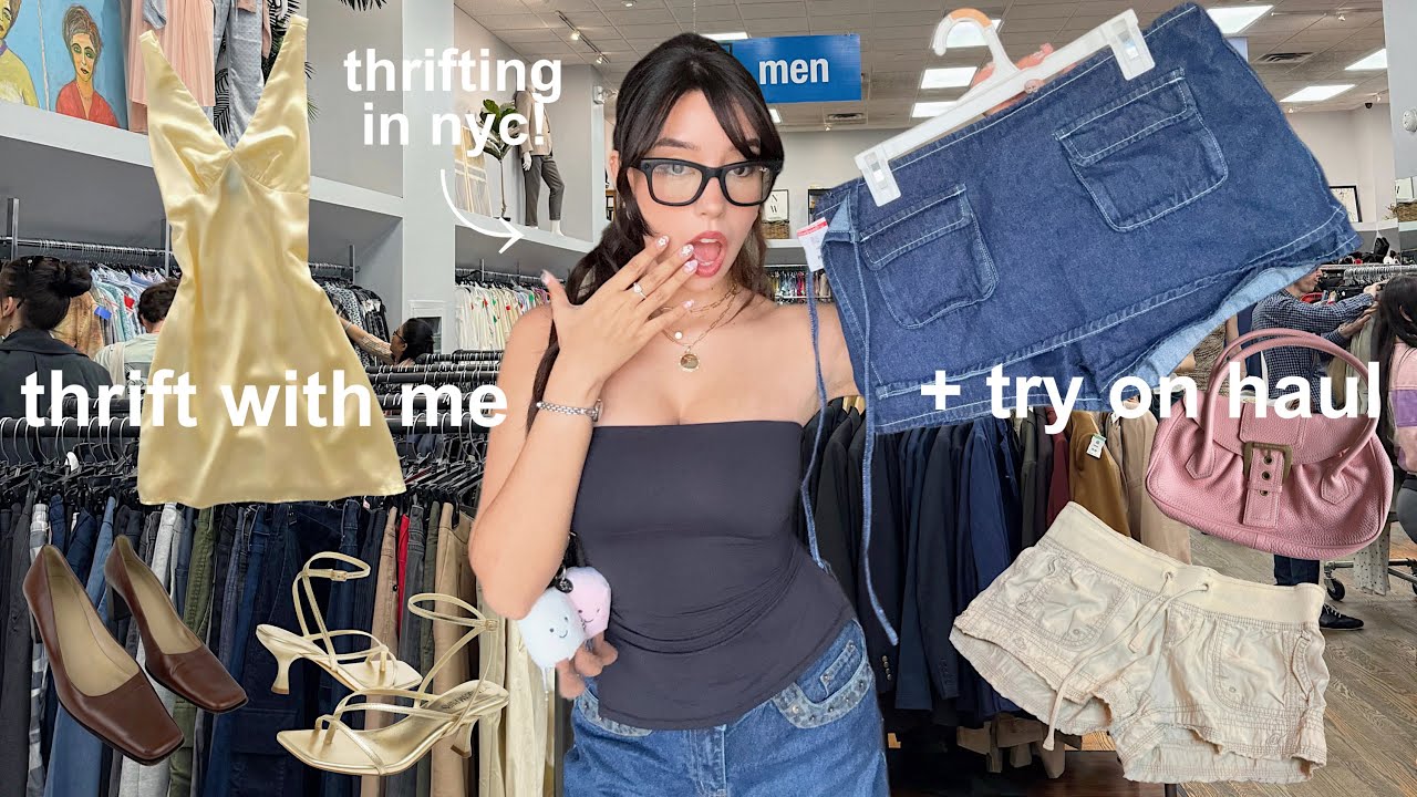 THRIFT WITH ME + TRY ON HAUL 🛍️ pinterest SPRING/SUMMER trends, chic, preppy, coquette & more 🌸