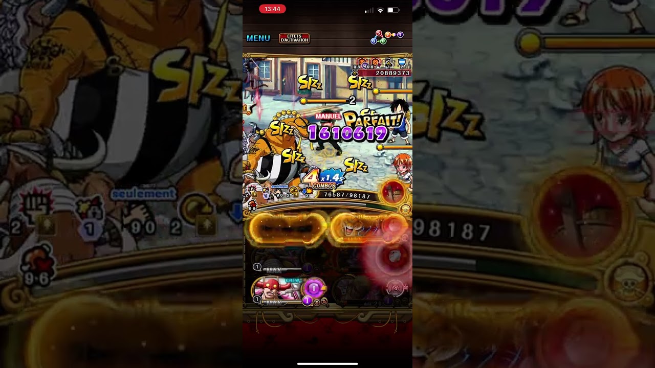 Optc gv luffy lvl 4 kaido vs team