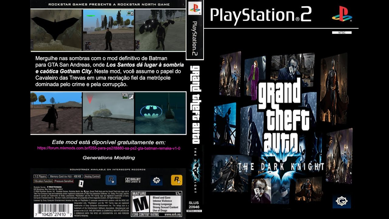 GTA: BATMAN REMAKE V1.5 CORREÇÃO E ADIÇÕES NOVAS PS2