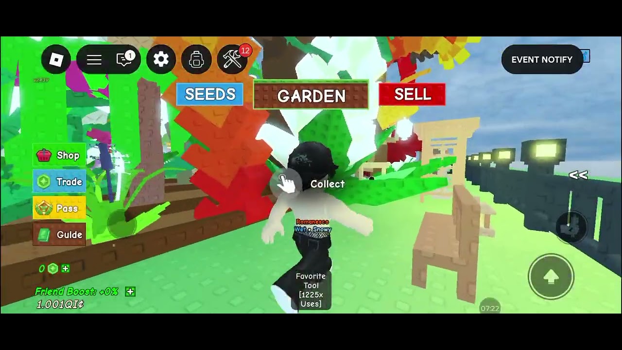 Jogando grow a gardem