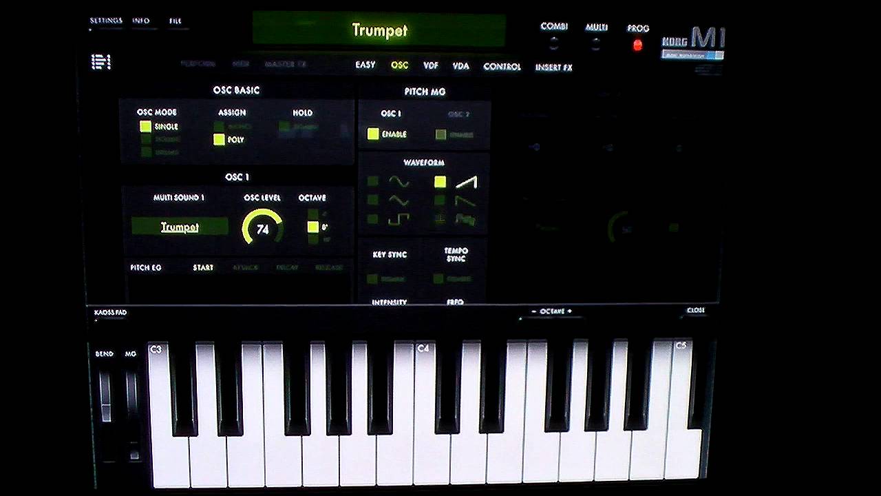 Como poner vibrato a la trompeta en Korg iM1
