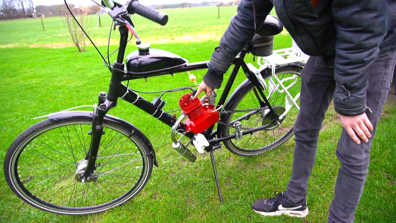 80cc motor op mijn fiets bouwen (bicycle engine kit)