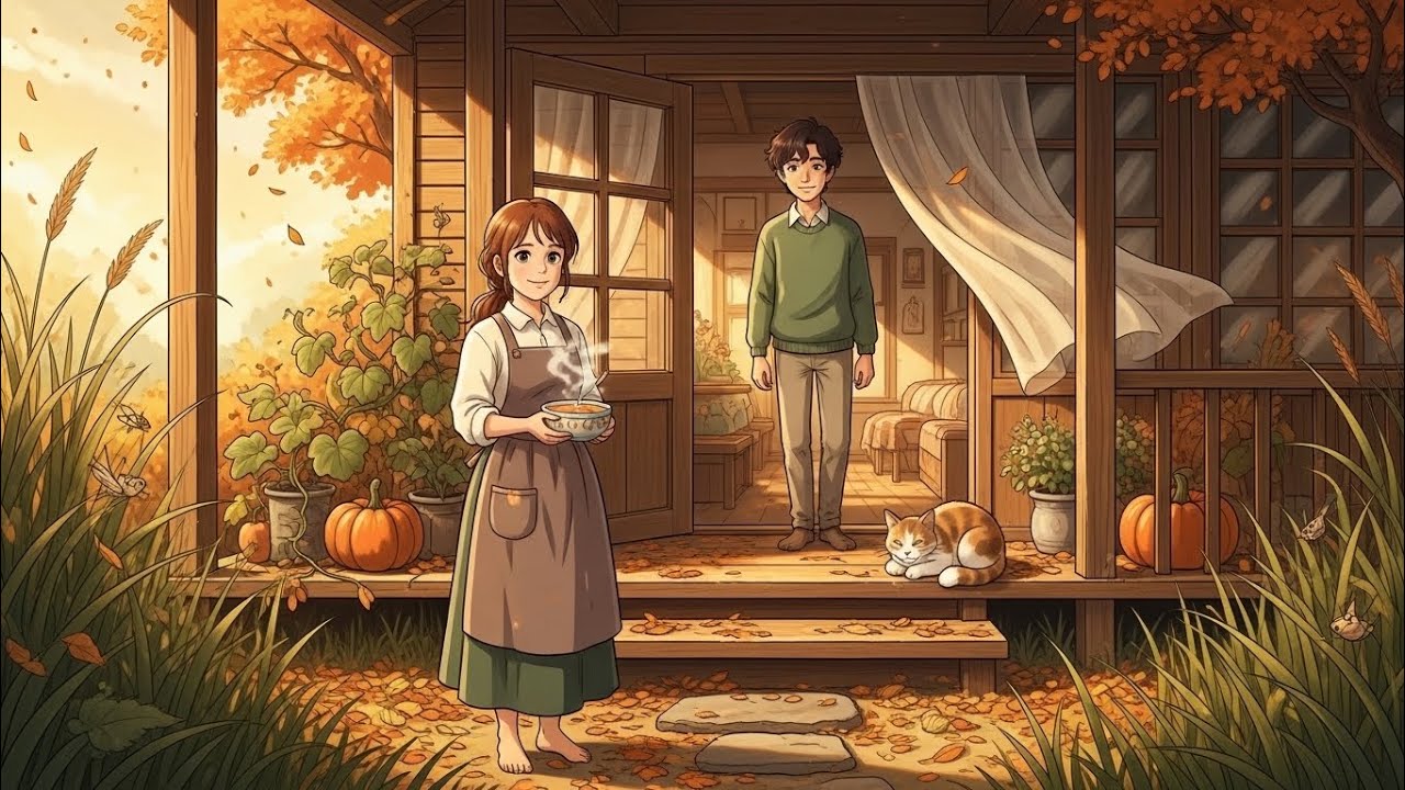 A Cozy Evening at Home 🍂 | Relaxing Ghibli Style Story 