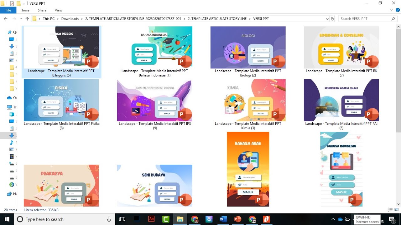 Kumpulan Template Desain Media Interaktif Articulate Storyline (.story) dan Powerpoint (PPT)