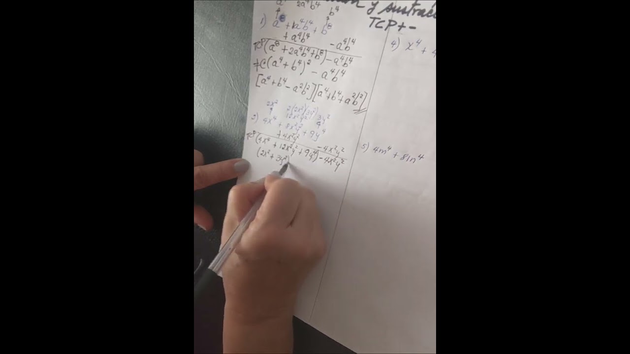5o caso de Factorización: trinomio cuadrado perfecto por adición y sustracción