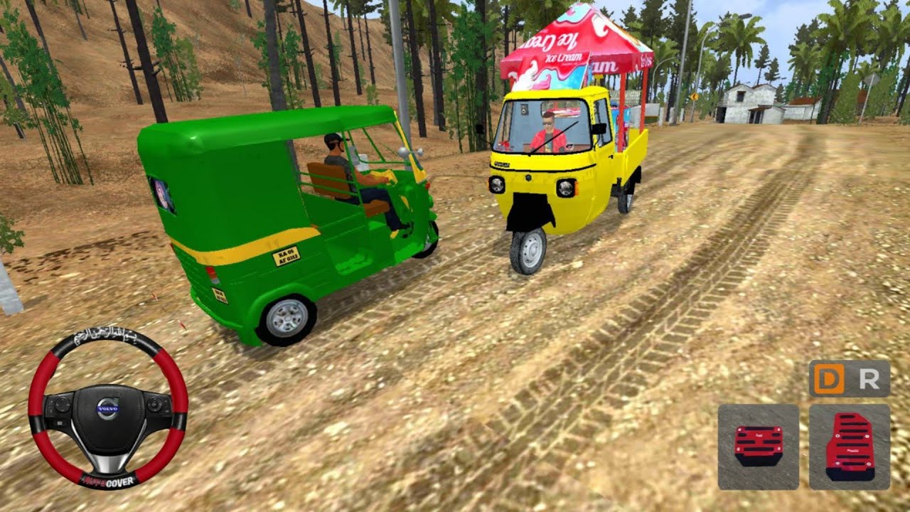 Indian Traffic APE AUTO Icecream Truck | Offroad Driving Gameplay 😱 | Bus simulator Indonesia 