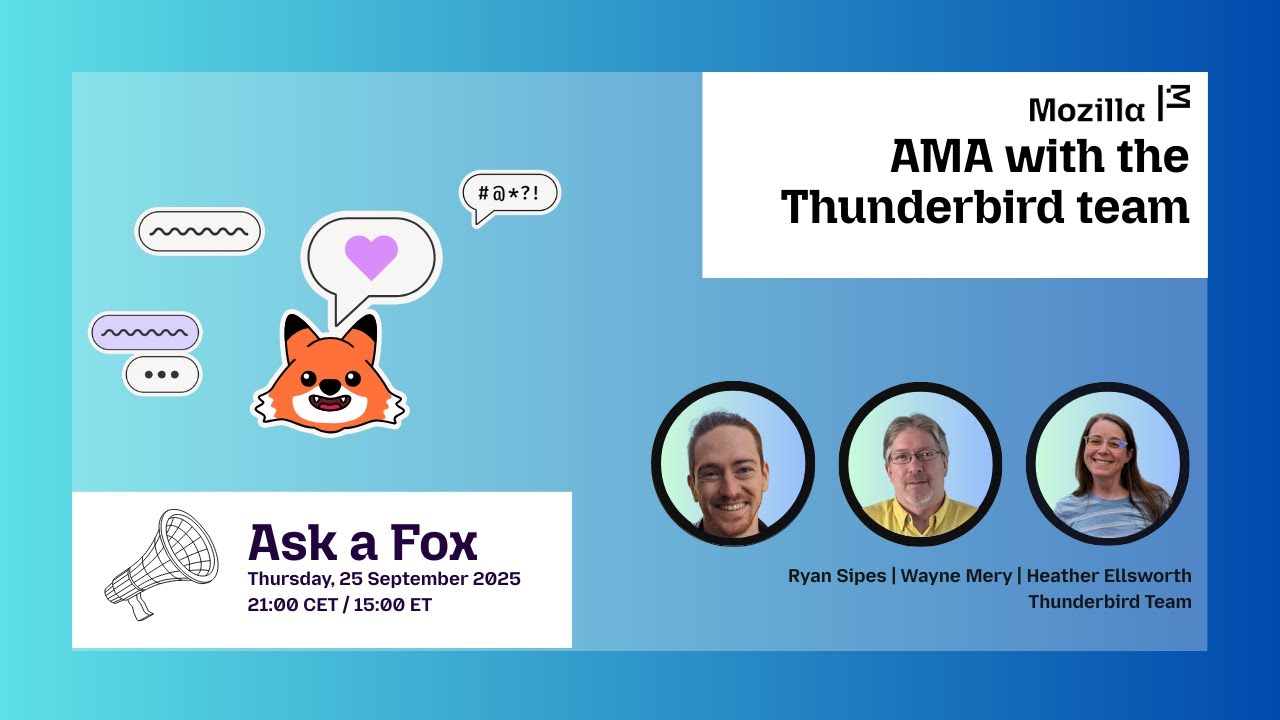 Ask a Fox event - AMA with the Thunderbird team