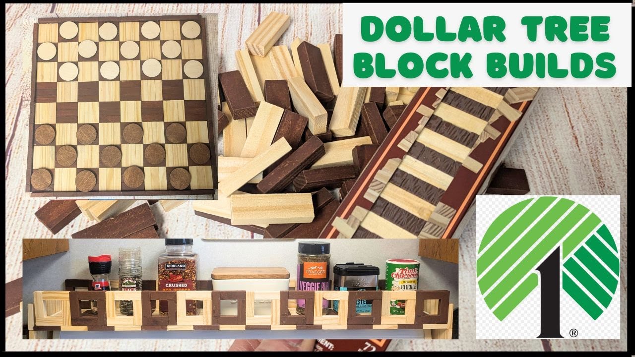 Tumbling Tower Block Checkerboard and Oven Top Organizer | Dollar Tree Block Builds