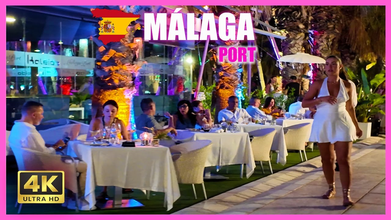 Málaga City Port 🌙 Lovely Summer Nightlife in Spain’s Costa del Sol